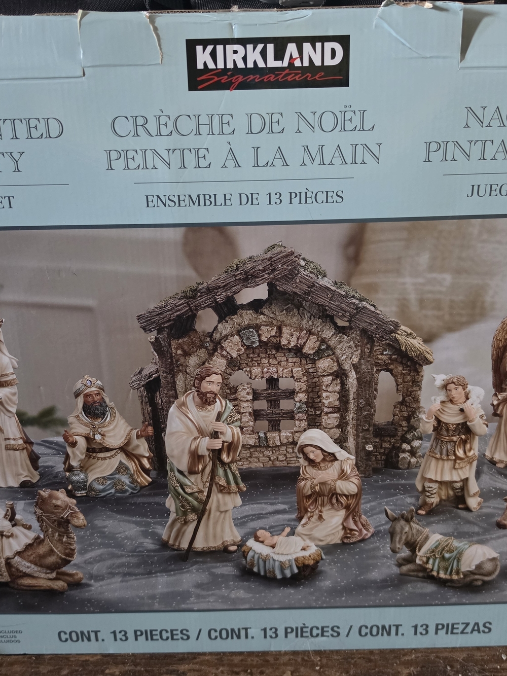 Kirkland Signature Nativity Set in Cream, Brown and Green Accents